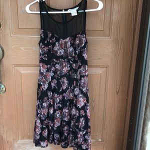 Sheer top floral dress